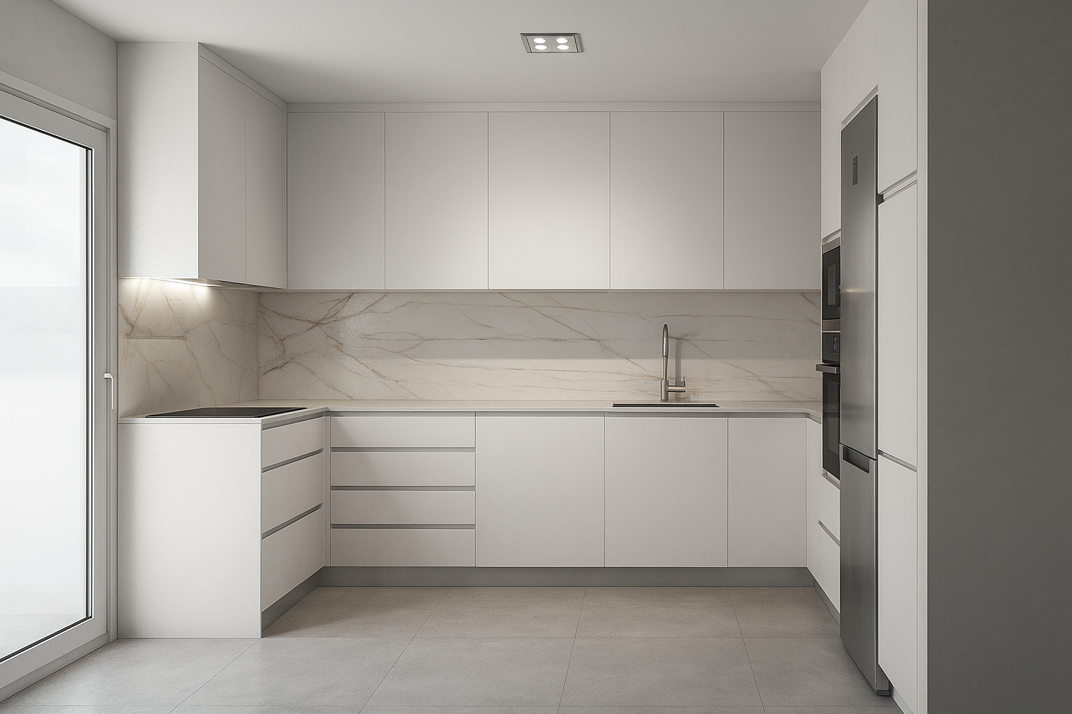 Tipos de distribución de cocinas: triángulo de trabajo